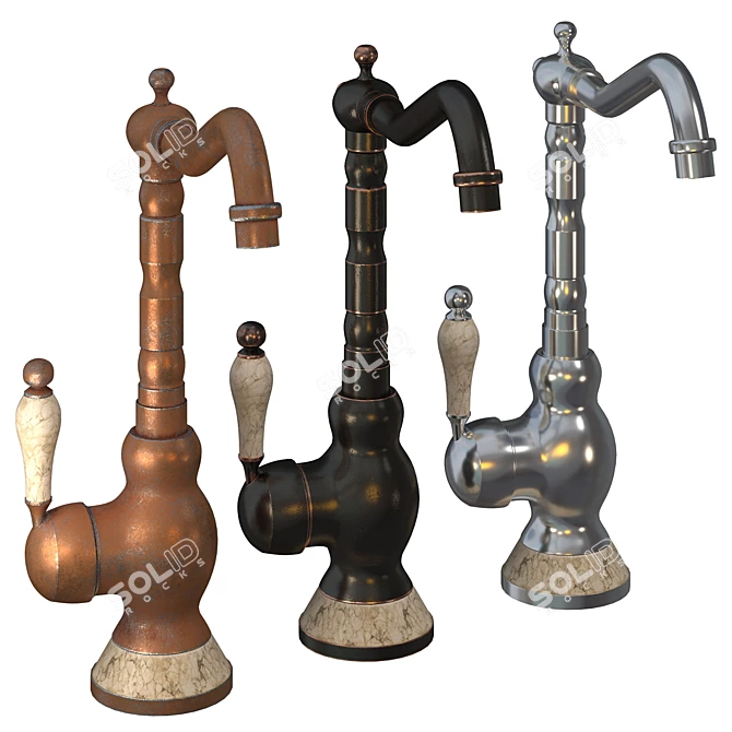 Chester Classic Kitchen Tap: Timeless Elegance 3D model image 2