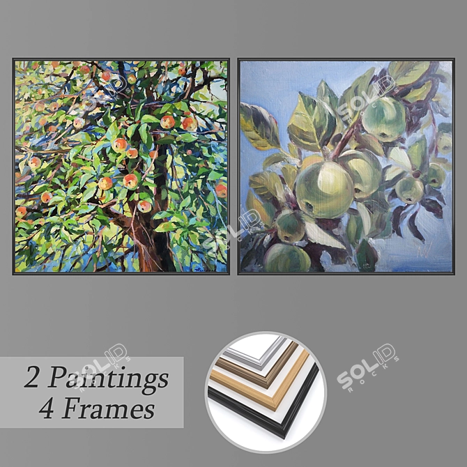 Elegant Wall Art Set with Multiple Frames 3D model image 1