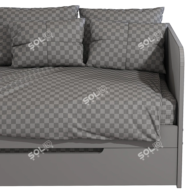 Fluffy White Daybed 3D model image 5