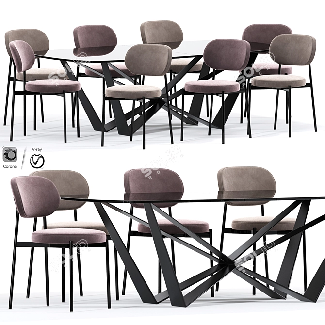 Elegant Beaufort Dining Chair 3D model image 1