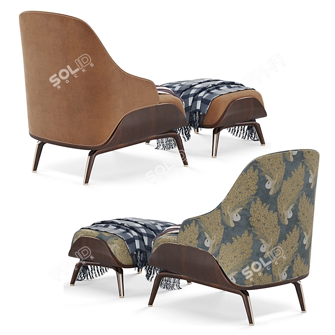 Brigid Aster Armchair: Modern Elegance for Your Space 3D model image 3