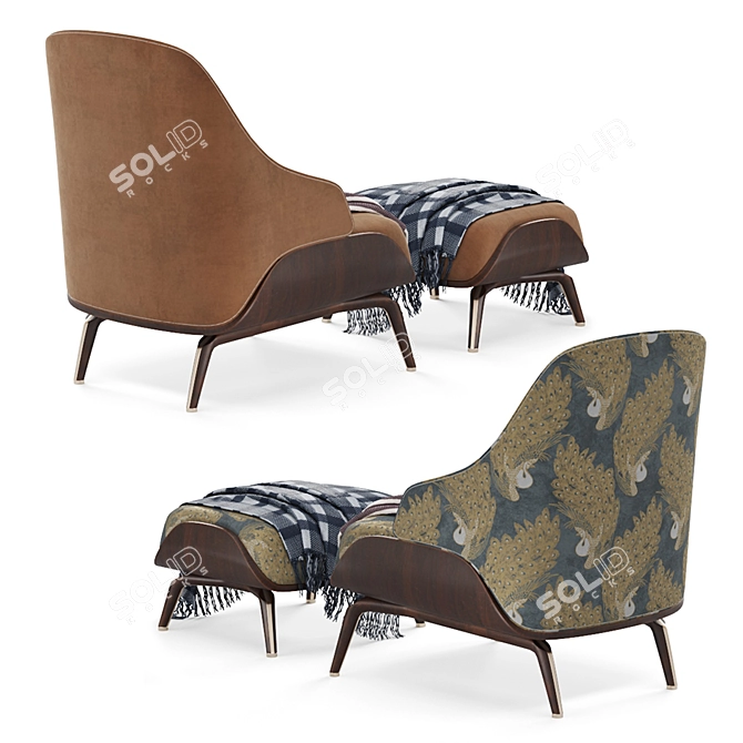 Brigid Aster Armchair: Modern Elegance for Your Space 3D model image 5