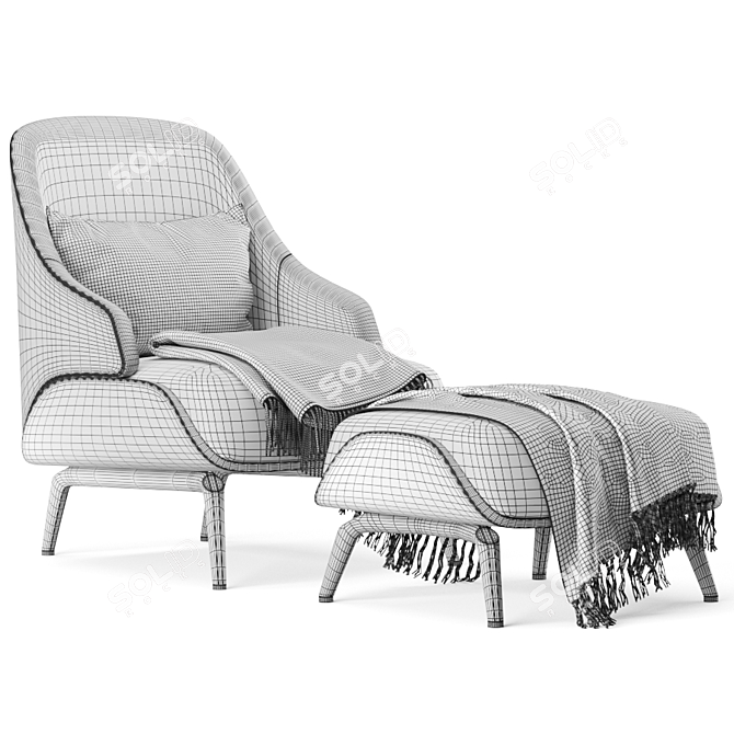 Brigid Aster Armchair: Modern Elegance for Your Space 3D model image 6