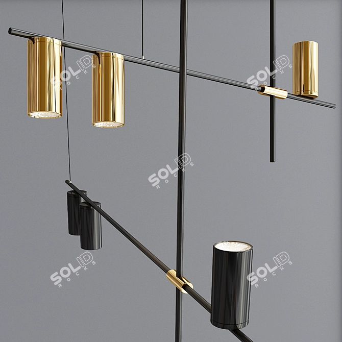 Sleek Linear Pendant Collection 3D model image 3