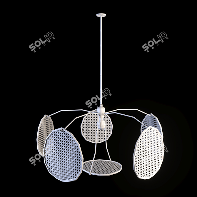 Natural Rattan Pendant Lamp 3D model image 3