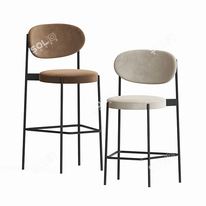 Lux Velvet Wonder Chair Set 3D model image 2