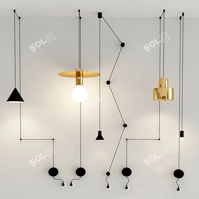 Modern Linear Sconces: Versatile Lighting Collection 3D model image 1