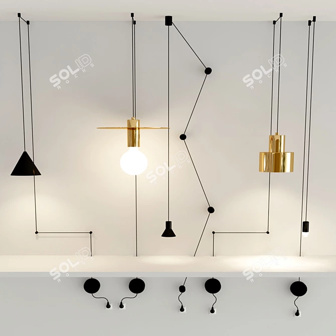 Modern Linear Sconces: Versatile Lighting Collection 3D model image 2