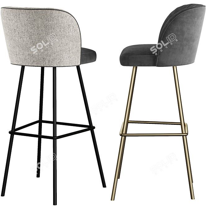 GAIA LINE Stool: Minimalist Elegance 3D model image 3