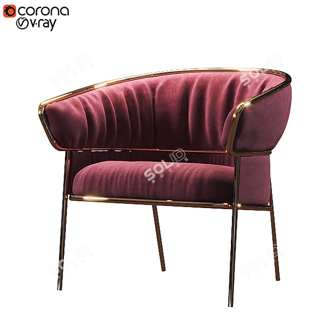 Cozy Fabric Lounge Chair 3D model image 1