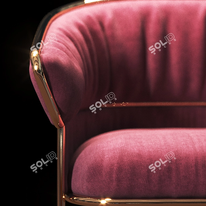 Cozy Fabric Lounge Chair 3D model image 3