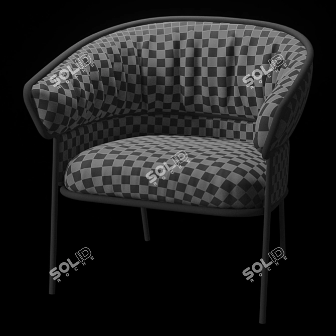 Cozy Fabric Lounge Chair 3D model image 4