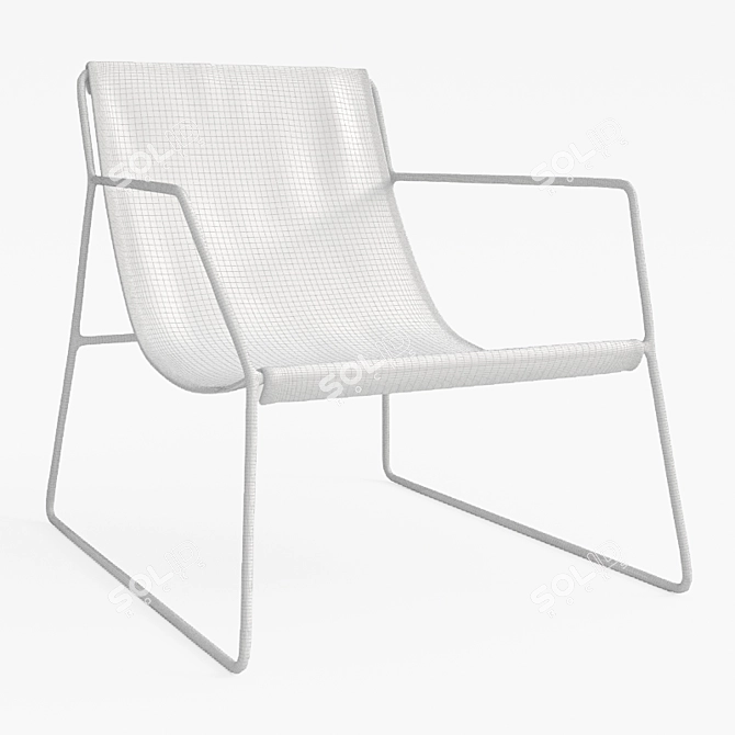 Elegant Leather Sling Chair 3D model image 4