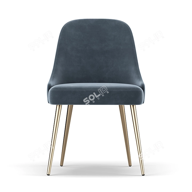 Elegant Mid-Century Dining Chair 3D model image 2