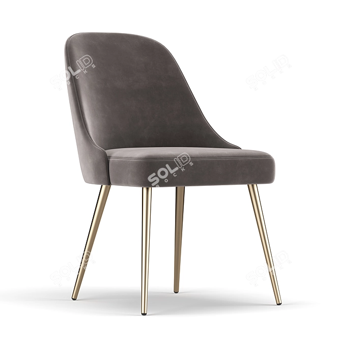 Elegant Mid-Century Dining Chair 3D model image 3