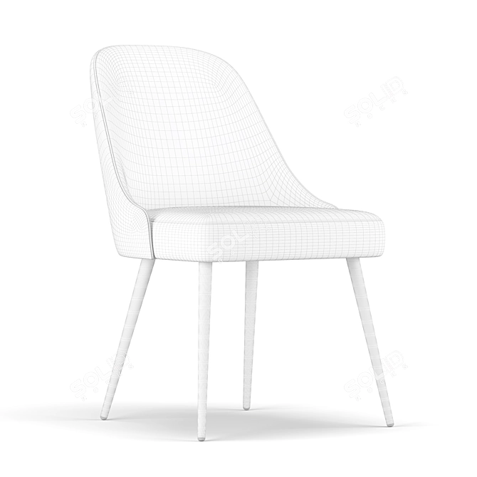 Elegant Mid-Century Dining Chair 3D model image 5