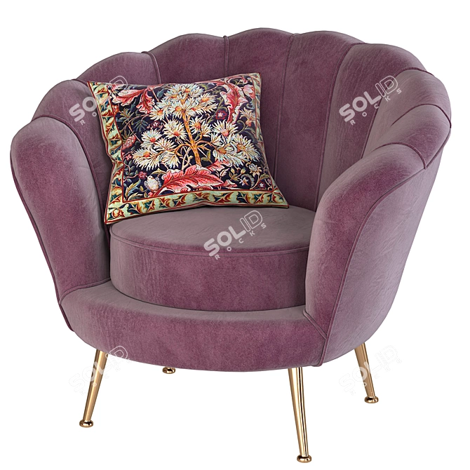 Blossom Armchair: Stylish and Comfortable 3D model image 3