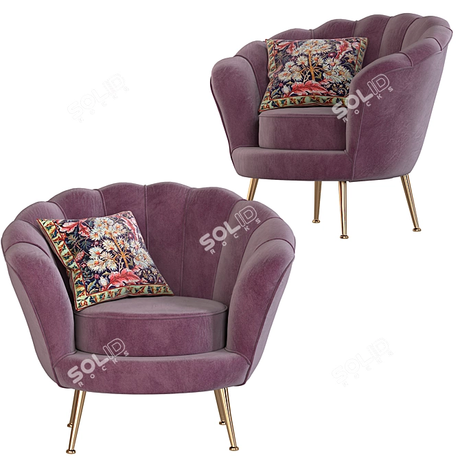 Blossom Armchair: Stylish and Comfortable 3D model image 4