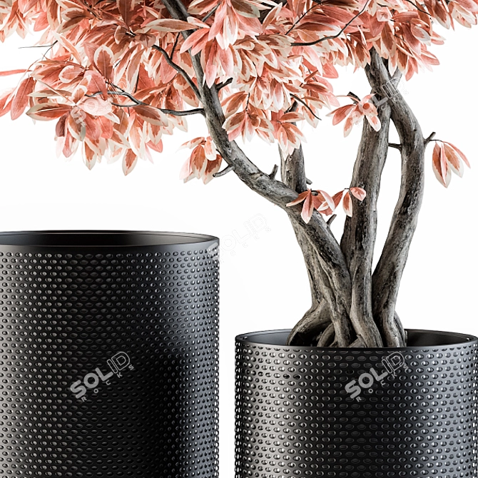 Pink Bonsai Bouquet Set 3D model image 2