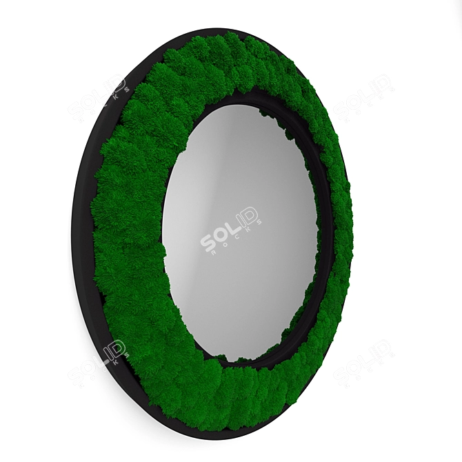 Nature-Inspired Moss Frame Mirror 3D model image 3