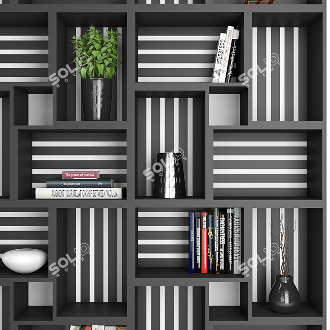 Modular Bookshelf and Cabinet Combo 3D model image 2