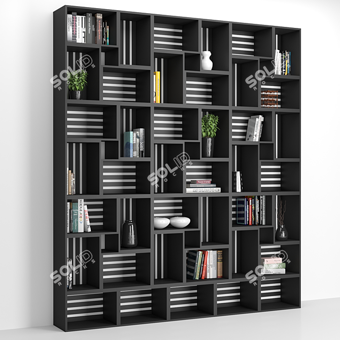 Modular Bookshelf and Cabinet Combo 3D model image 3