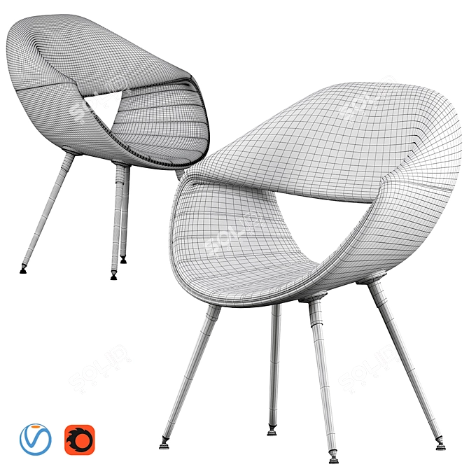 Crazy Little Perillo Chair: Compact Design, Maximum Comfort 3D model image 3