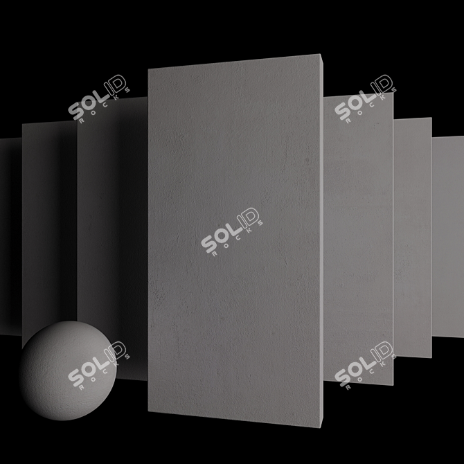 Versatile Betokent Grey Concrete Set 3D model image 3