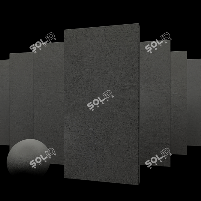 Versatile Betokent Grey Concrete Set 3D model image 4