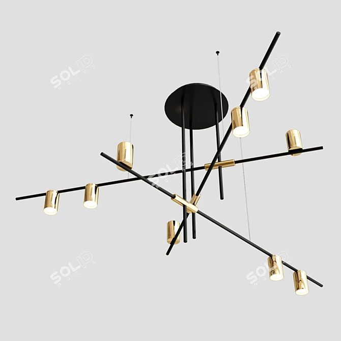 Tribes Chandelier: Large and Luxurious Lighting 3D model image 1