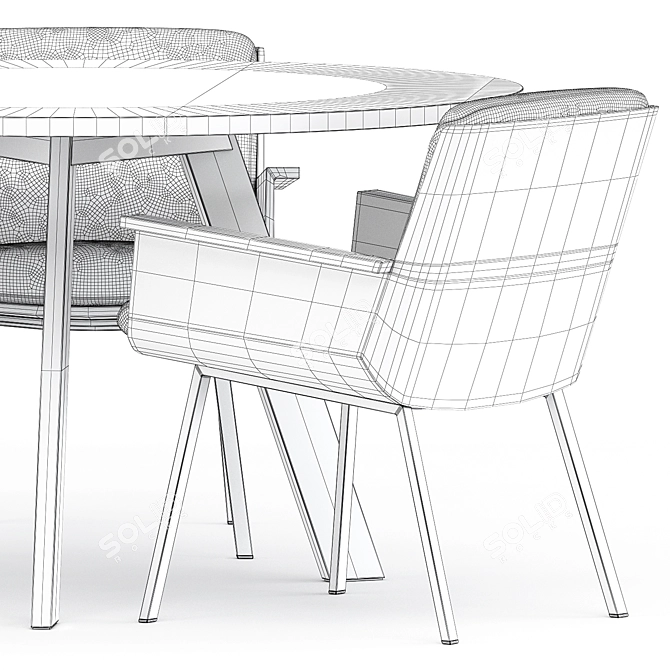 Daiki Little Armchair & Tosh Table: Perfect Pair for Outdoor Dining 3D model image 5