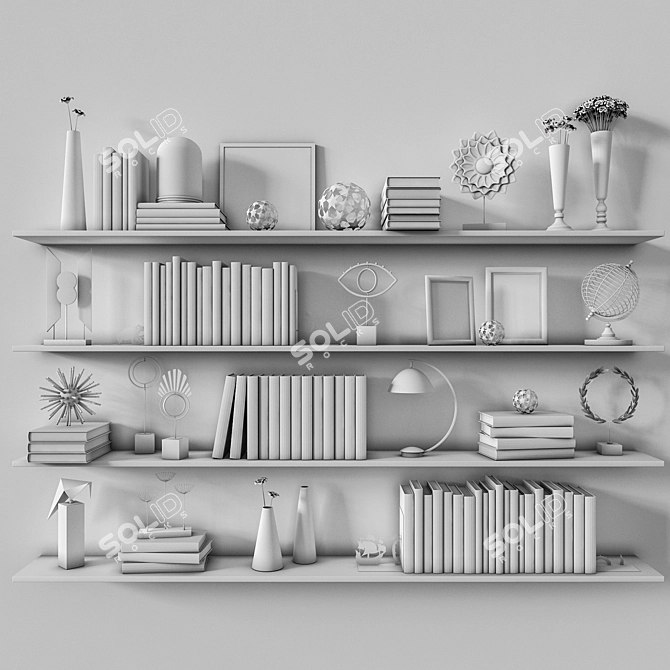 Modern Shelf Unit with Vray & Corona Renders 3D model image 4