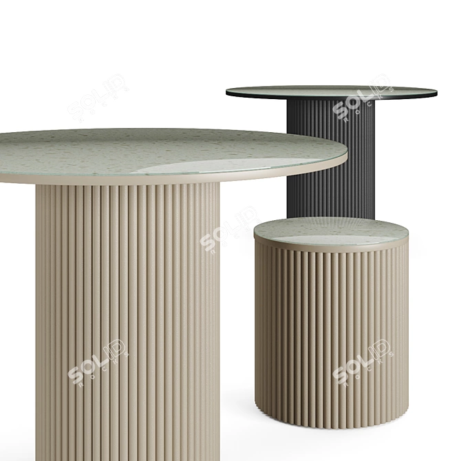 Marble Roll Table: Elegant and Versatile 3D model image 1