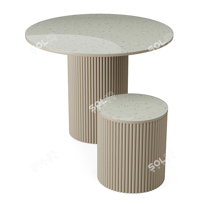 Marble Roll Table: Elegant and Versatile 3D model image 2