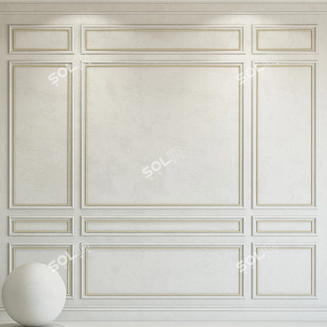 Elegant Plaster with Molding 3D model image 1