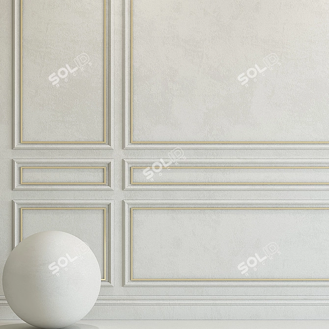 Elegant Plaster with Molding 3D model image 2