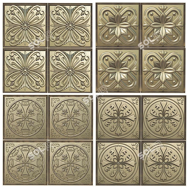 5-Piece Decorative Panel Set 3D model image 1