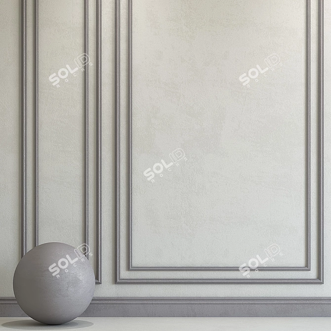 Elegant Plaster with Molding 3D model image 2