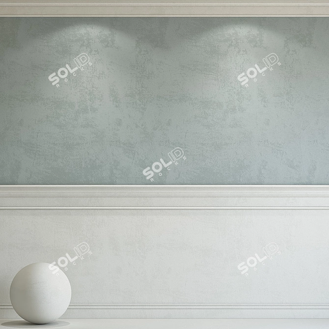 Elegant Plaster with Molding 3D model image 1