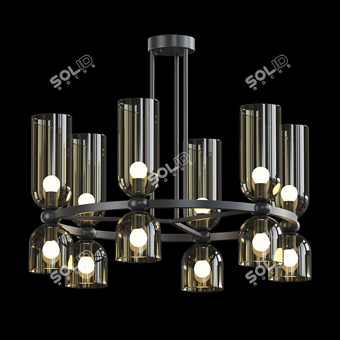 Elite CH 6 Glass Pendant Lamp 3D model image 1