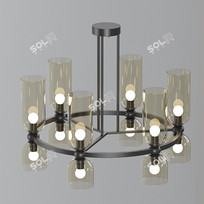 Elite CH 6 Glass Pendant Lamp 3D model image 2