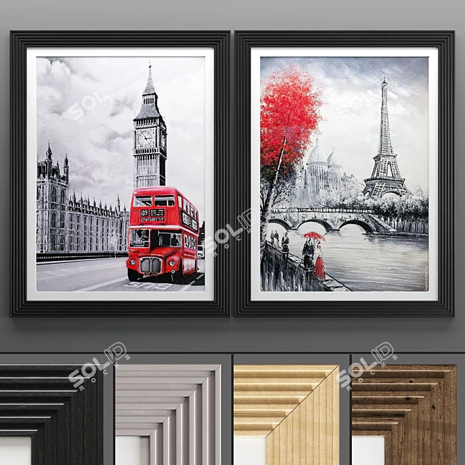 Modern Art Frame Set 3D model image 2