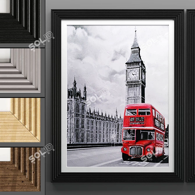 Modern Art Frame Set 3D model image 3