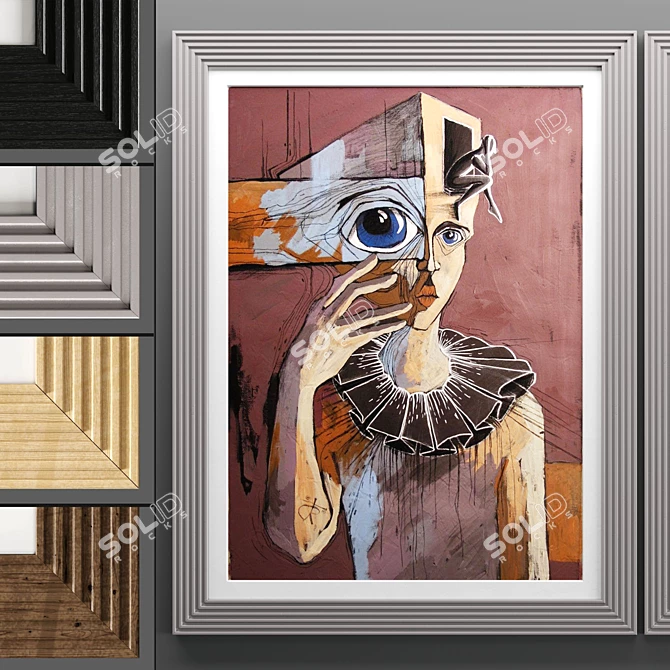  Modern Art Frame Set: 2 Frames with 4 Textures 3D model image 2