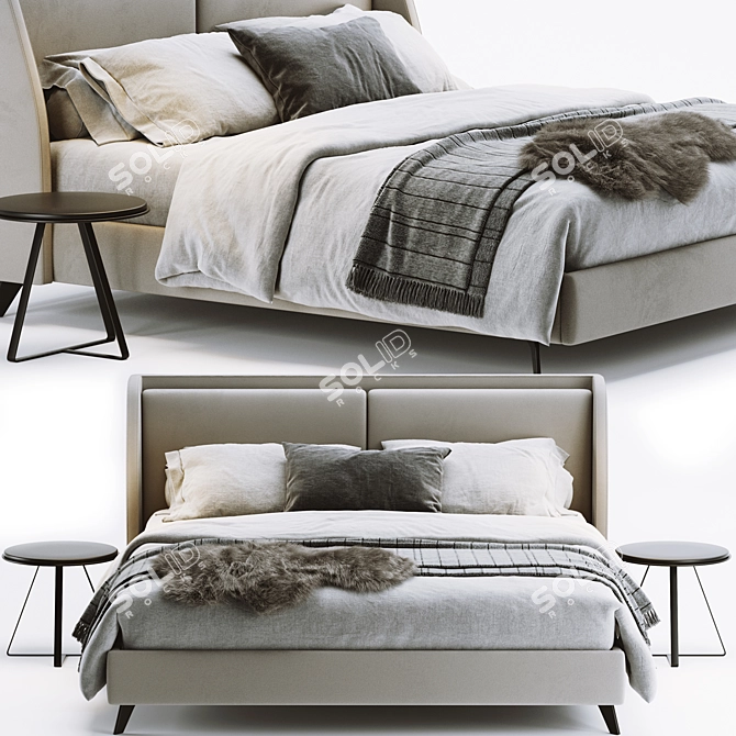 Enzo Bed: Luxurious Comfort for Your Home 3D model image 1