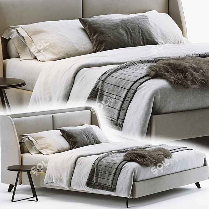 Enzo Bed: Luxurious Comfort for Your Home 3D model image 2