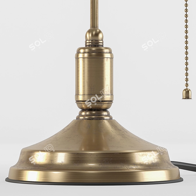 Sleek Metal Bankers Lamp 3D model image 3