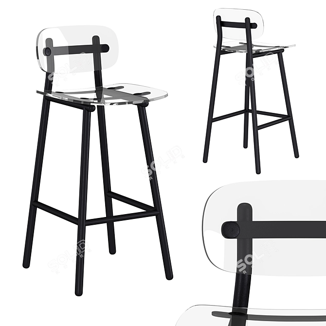 Modern Fenster Bar Chair - Stylish and Durable 3D model image 1