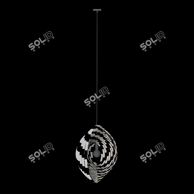 Retractable Wood Rings Pendant 3D model image 4