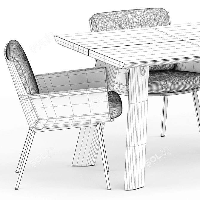 Daiki Outdoor Little Armchair & P68 Table: Sleek Design for Outdoor Living 3D model image 5